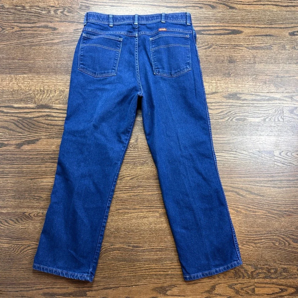 Vintage Wrangler Jeans Mens 36x29 Blue Denim Straight Leg Made in USA 85498PS
